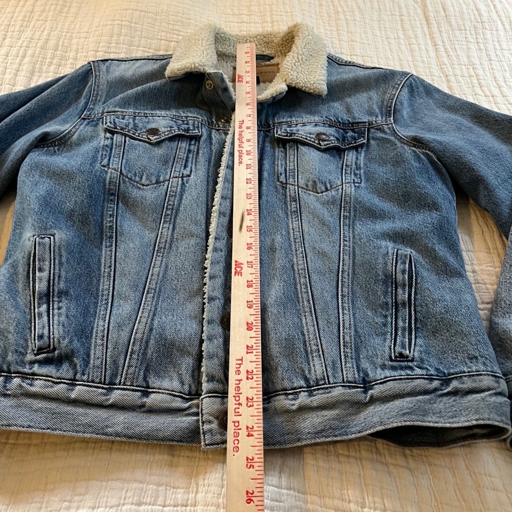 Lucky Brand Sherpa Trucker Jacket Women Med Blue Denim Cotton Lined MSRP$149 - Picture 8 of 8